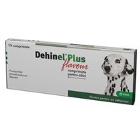 Antiparazitar intern pentru caini talie mica si medie Dehinel Plus Flavour, 10 comprimate, Krka Vet