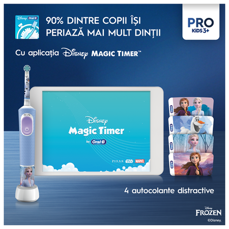 Periuta de dinti electrica Vitality Pro Kids Frozen, pentru copii 3+ ani, Oral-B 566621