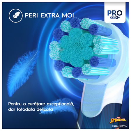 Periuta de dinti electrica pentru copii de peste 3 ani Pro Kids Spiderman, 1 bucata, Oral-B 566637