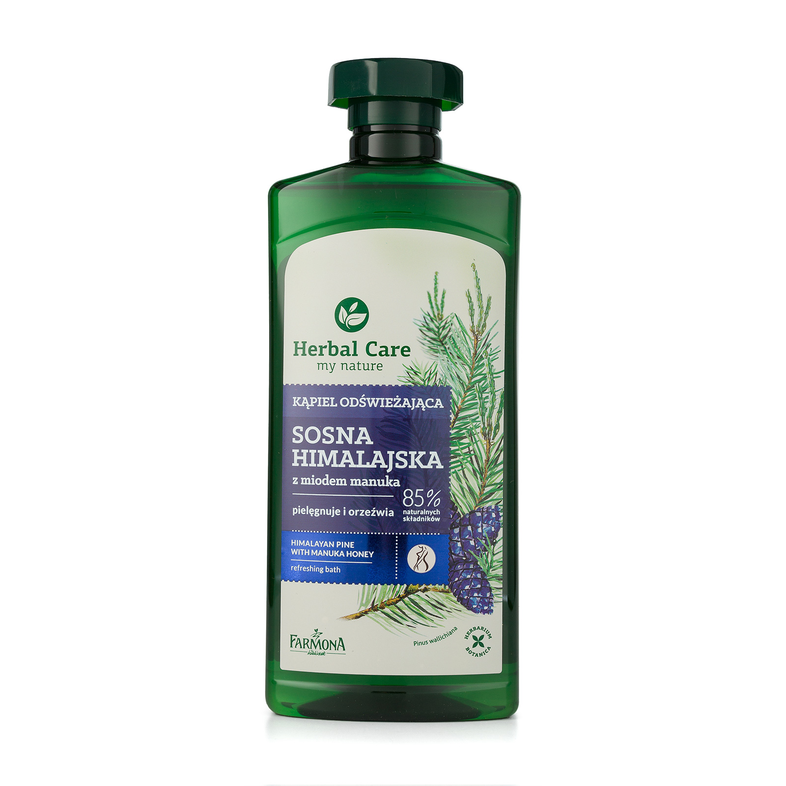 Gel de baie si dus Pin de Himalaya si Miere De Manuka Herbal Care, 500 ml, Farmona