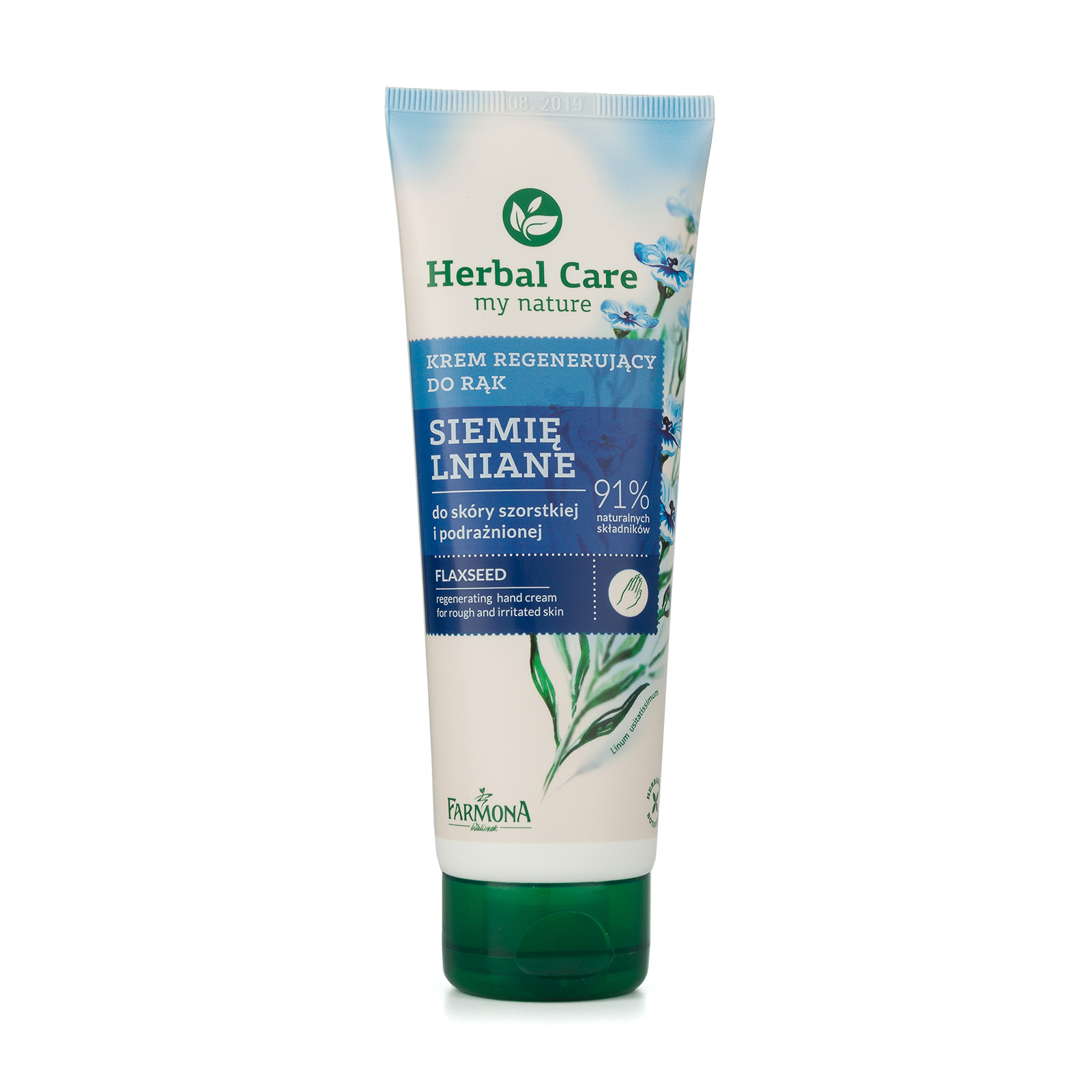 Crema regeneratoare pentru maini si unghii cu extract de seminte de in Herbal Care, 100 ml, Farmona