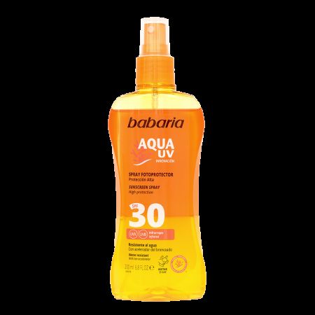 Spray pentru corp cu protectie solara SPF 30 Aqua UV, 200 ml, Babaria