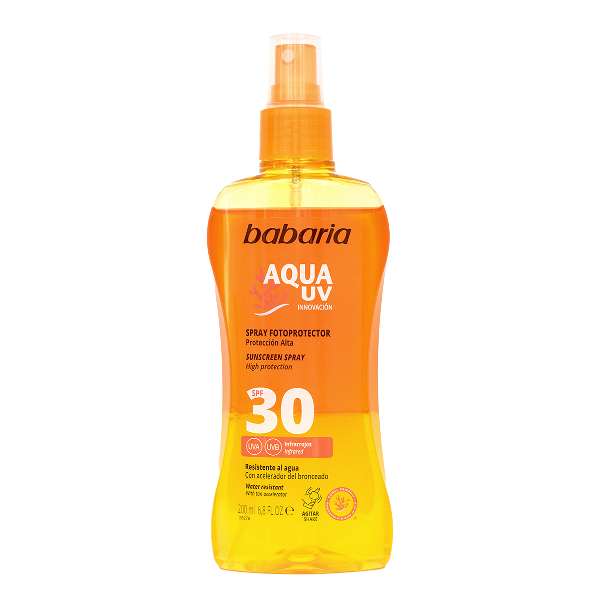 Spray pentru corp cu protectie solara SPF 30 Aqua UV, 200 ml, Babaria