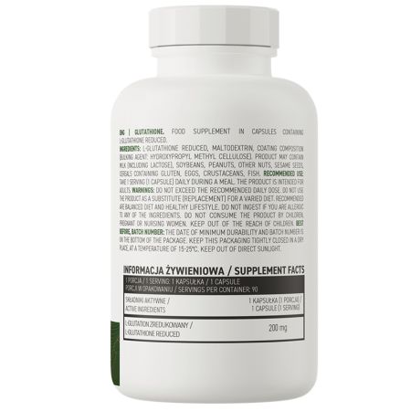Glutathione redus, 200 mg, 90 capsule, Ostrovit 665251