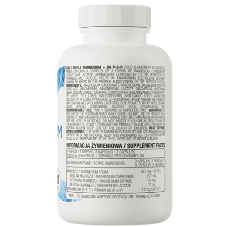 Triple Magnesium + B6, 90 capsule, Ostrovit 665258