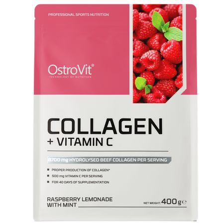 Colagen + Vitamina C Limonadă de zmeură cu mentă, 400g, Ostrovit