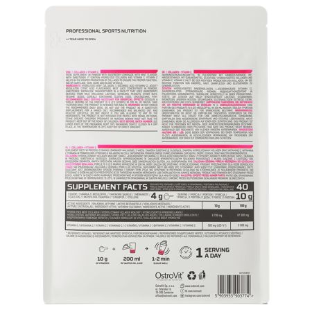 Colagen + Vitamina C cu aroma de limonada de zmeura si menta, 400g, Ostrovit 665235