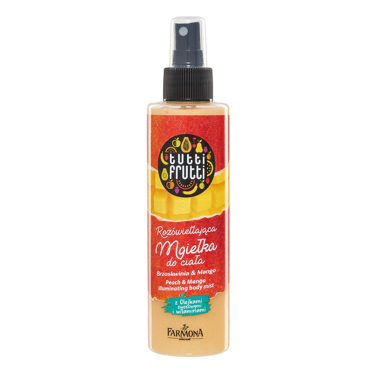 Spray iluminator de corp piesici si mango Tutti Frutti, 200 ml, Farmona