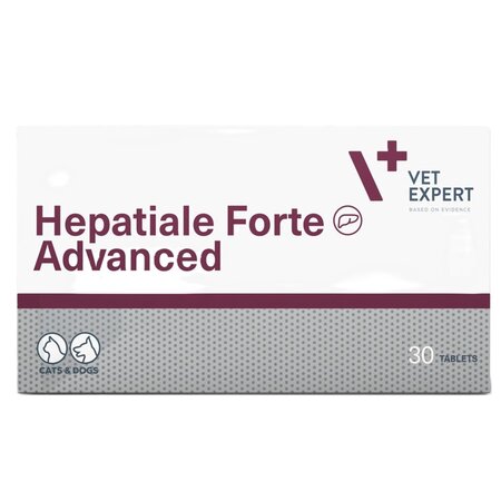 Supliment pentru sustinerea functiei hepatice la caini si pisici Hepatiale Forte Advanced, 30 tablete, VetExpert