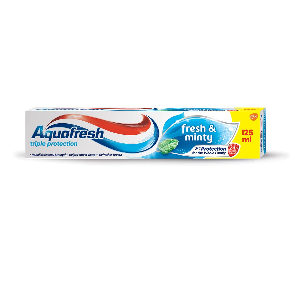 Pasta de dinti cu tripla protectie Fresh & Minty, 125 ml, Aquafresh