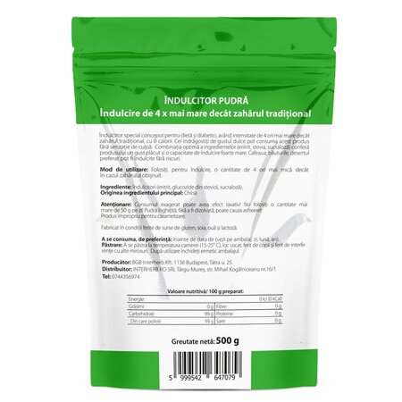 Indulcitor pudra, 500 g, Interherb 709811