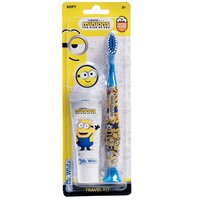 Set Periuta de dinti cu ventuza + Pasta de dinti cu aroma de capsuni, +3 ani, 25 ml Minions, Mr. White