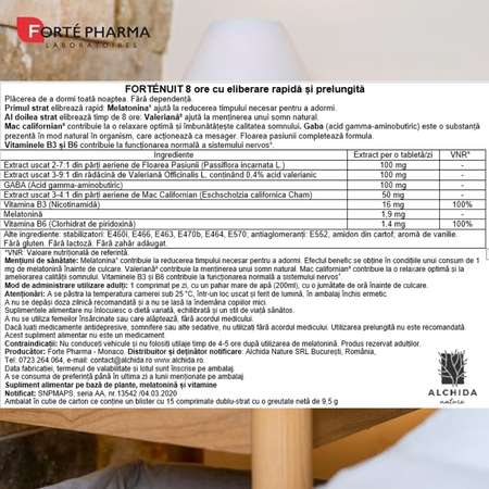 Forte Nuit 8h, 15 comprimate, Forte Pharma 705568