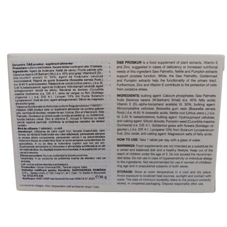 D&B Proskur, 30 tablete, Sanogeneza 701601
