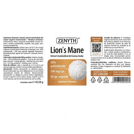 Lion's Mane, 60 capsule, Zenyth 701489