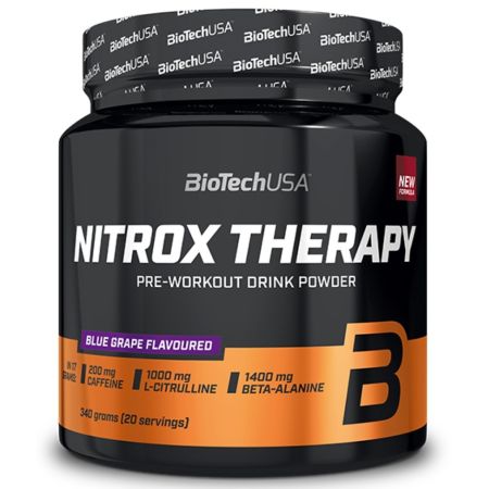 Preworkout Nitrox Therapy Blue Grape, 340 g, BioTechUSA