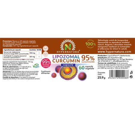 Lipozomal Curcumin, 60 capsule vegetale, Hypernatura 704016