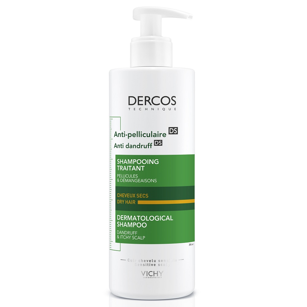 Sampon anti-matreata pentru par uscat Dercos, 390 ml, Vichy