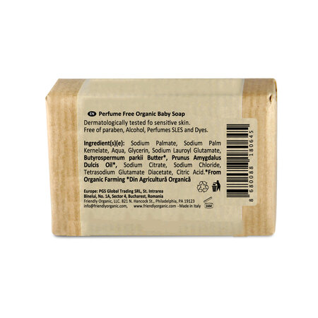 Sapun solid bio fara miros pentru bebelusi, 100 g, Friendly Organic 703115