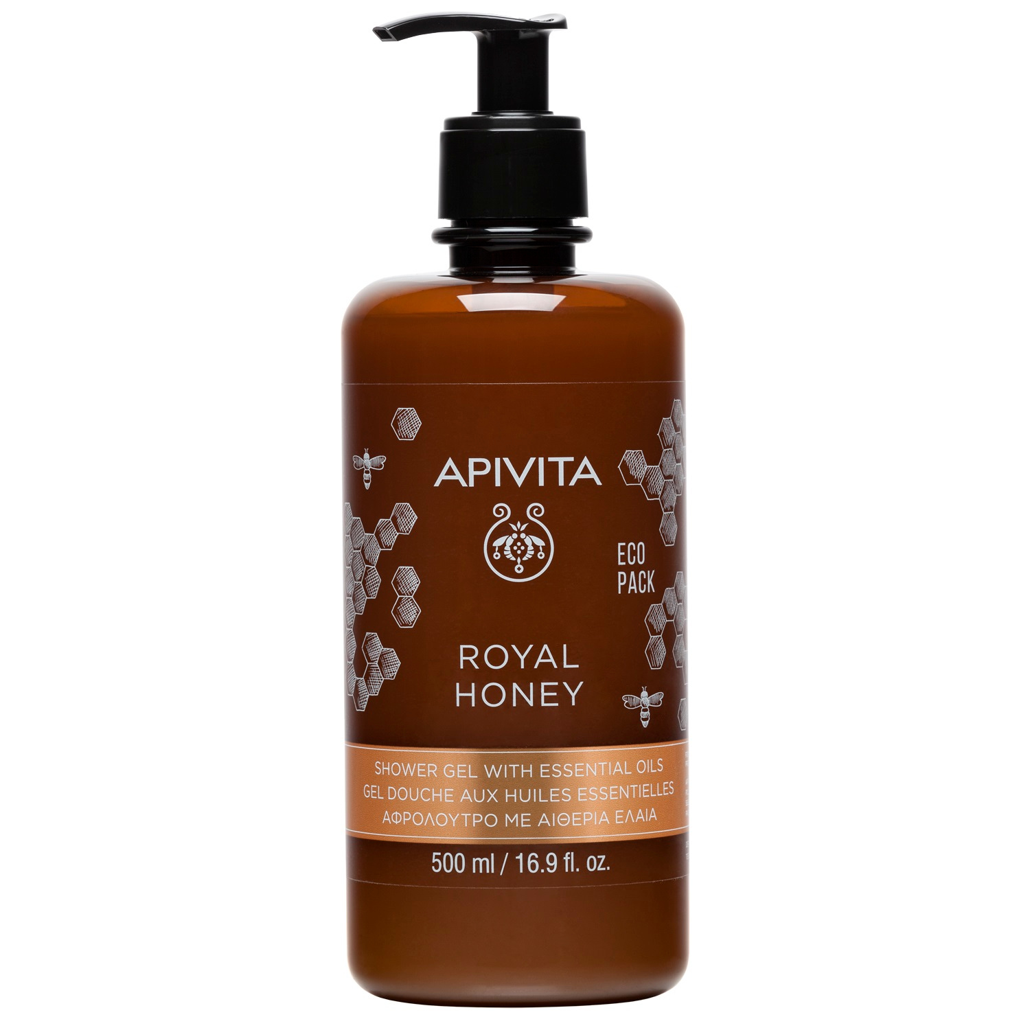 Gel de dus cu uleiuri esentiale Royal Honey, 500 ml, Apivita