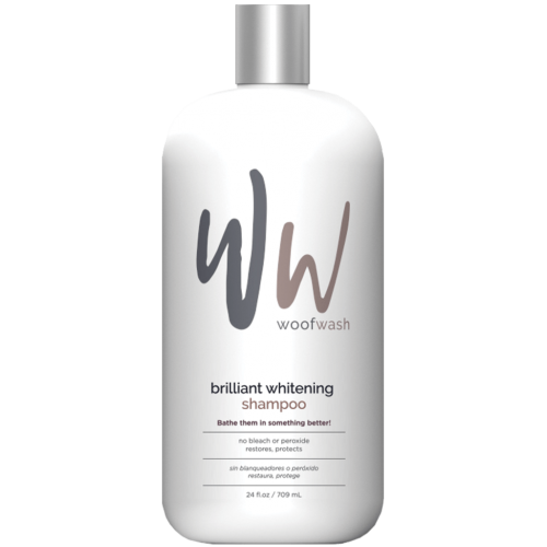 Sampon pentru blana alba pentru caini Brilliant Whitening Woof Wash, 709 ml, Synergy Labs