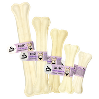 Recompensa din piele de vita pentru caini Classic White Bone, 1 bucata x 25 cm, Mr.Bandit