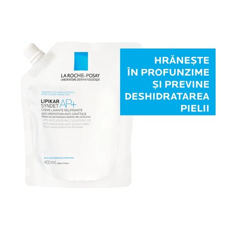 Rezerva crema de spalare anti-iritatii si anti-prurit Lipikar Syndet AP+, 400 ml, La Roche-Posay 750893