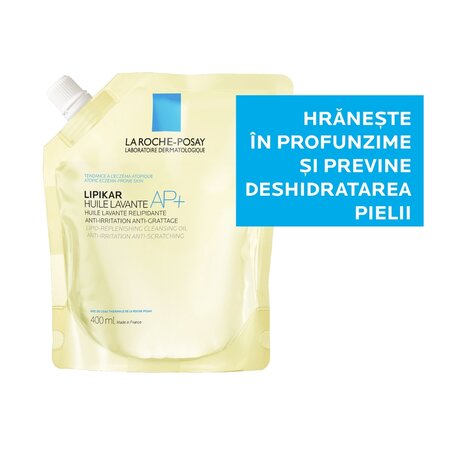 Rezerva ulei de spalare relipidant Lipikar AP+, 400 ml, La Roche-Posay 750901