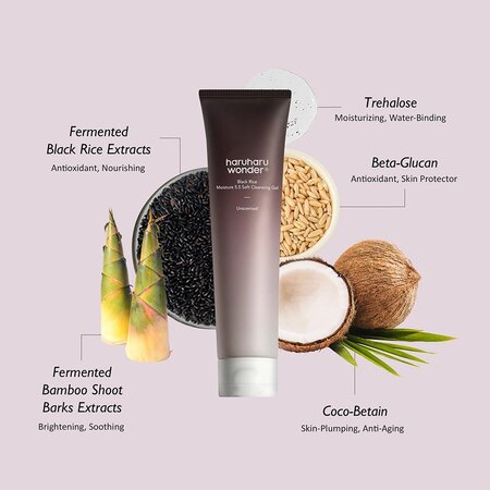 Gel de curatare bland cu pH optim pentru fata Black Rice Moisture, 100 ml, Haruharu Wonder 696808