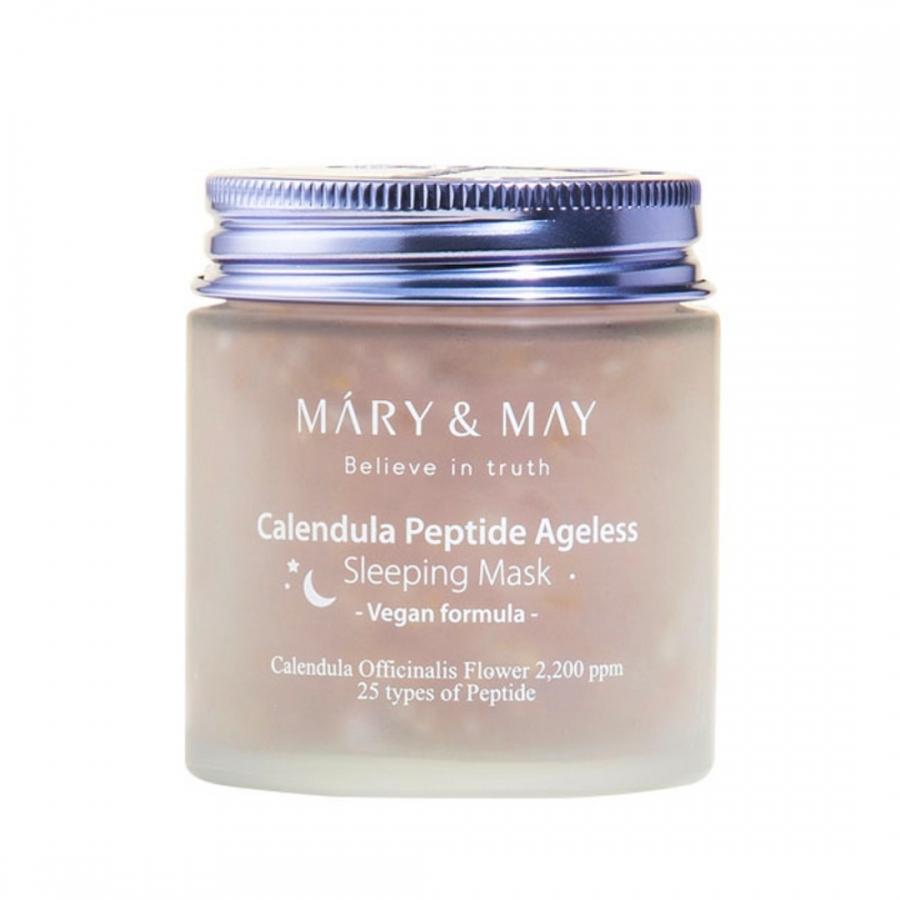 Masca vegana pentru noapte cu galbenele si peptide, 110 g, Mary and May