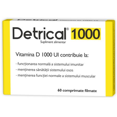 Detrical vitamina D 1000 UI, 60 comprimate, Zdrovit