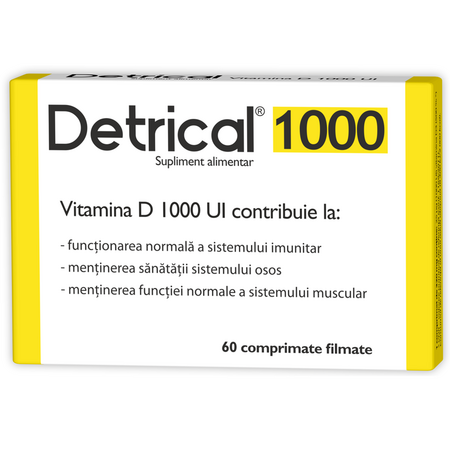Detrical vitamina D 1000 UI, 60 comprimate, Zdrovit