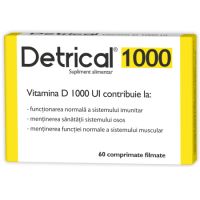 Detrical vitamina D 1000 UI, 60 comprimate, Zdrovit