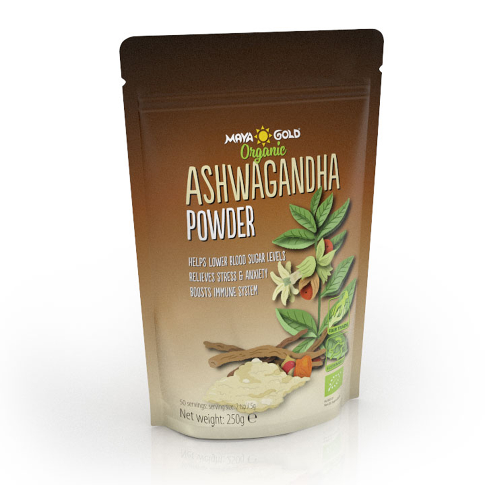 Pulbere ashwagandha bio, 250 g, Maya Gold