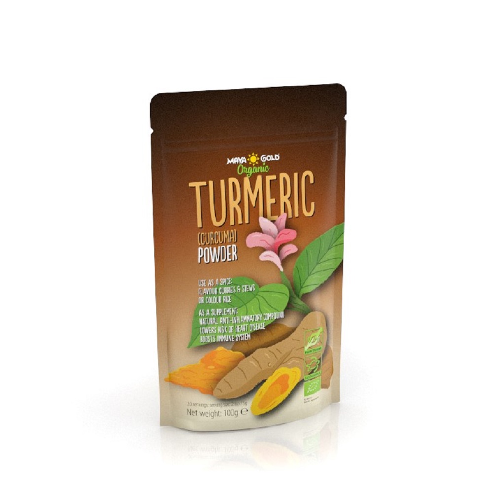 Turmeric pulbere bio, 100 g, Maya Gold