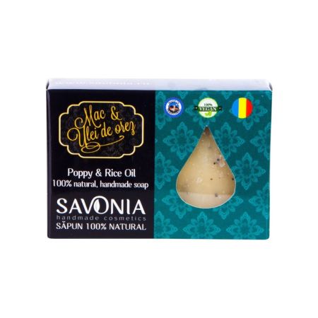 Sapun Natural Mac si Ulei de Orez, 90g, Savonia