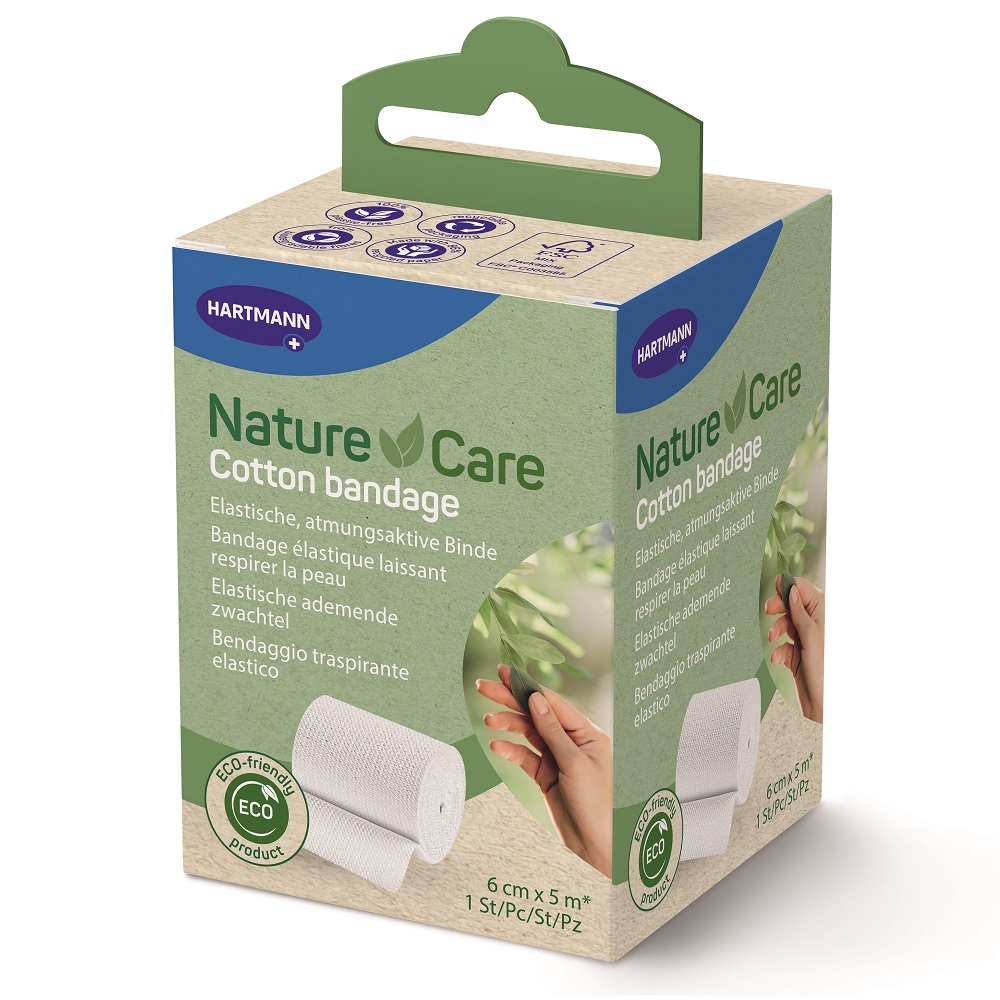 Fasa elastica de fixare Nature Care, 6 cm x 5 m, 1 bucata, Hartmann