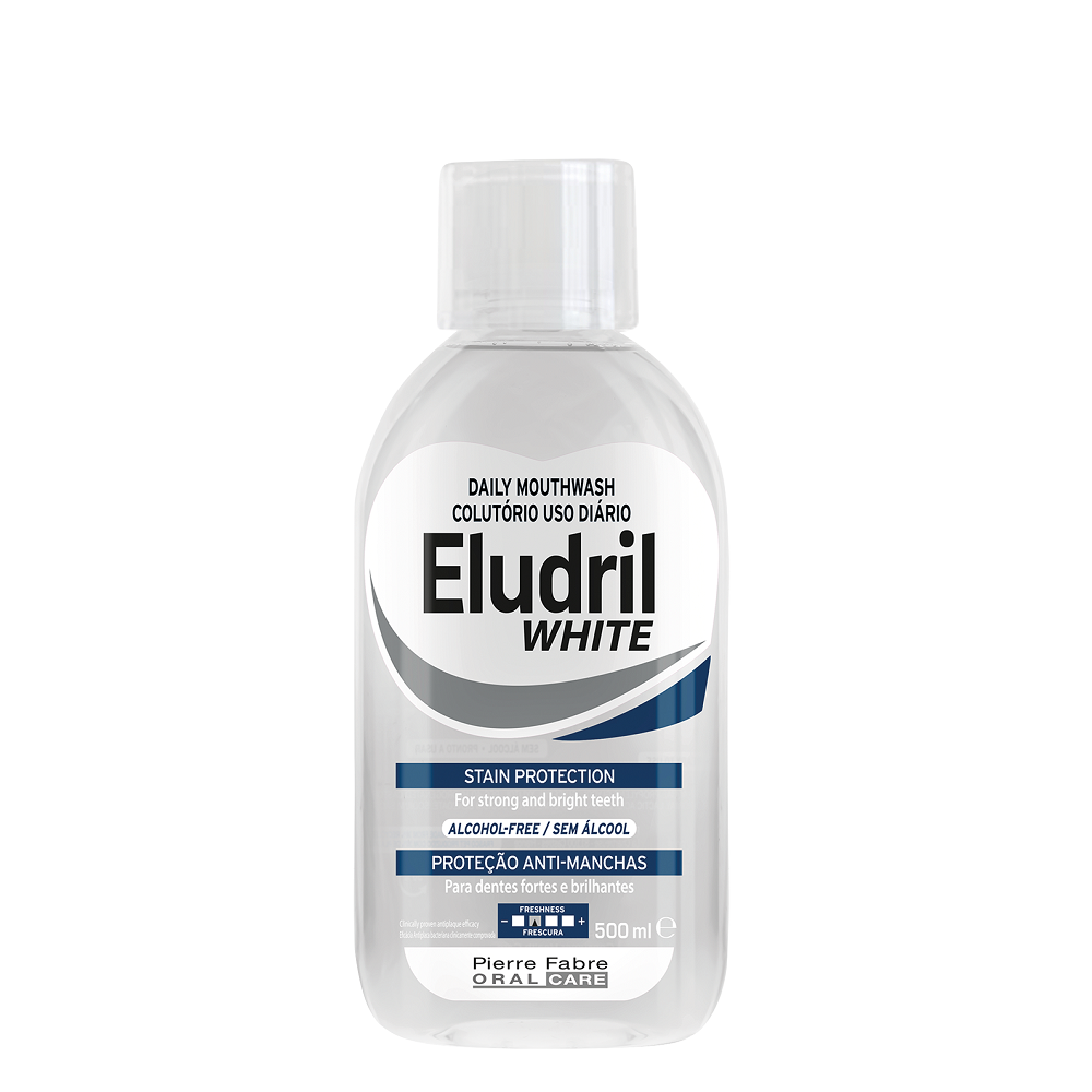 Apa de gura anti-pete, 500 ml, Eludril White