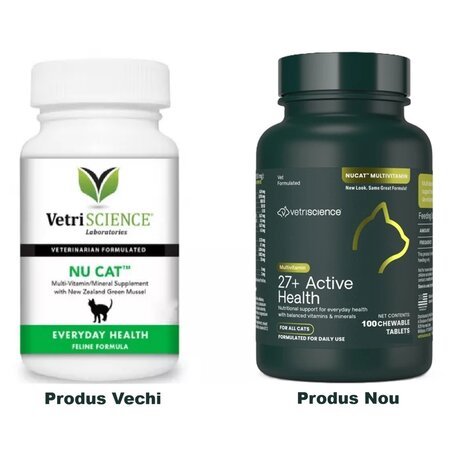 Multivitamine pentru pisici 27+ Active Health Nu-Cat, 100 tablete, Vetri Science 683282