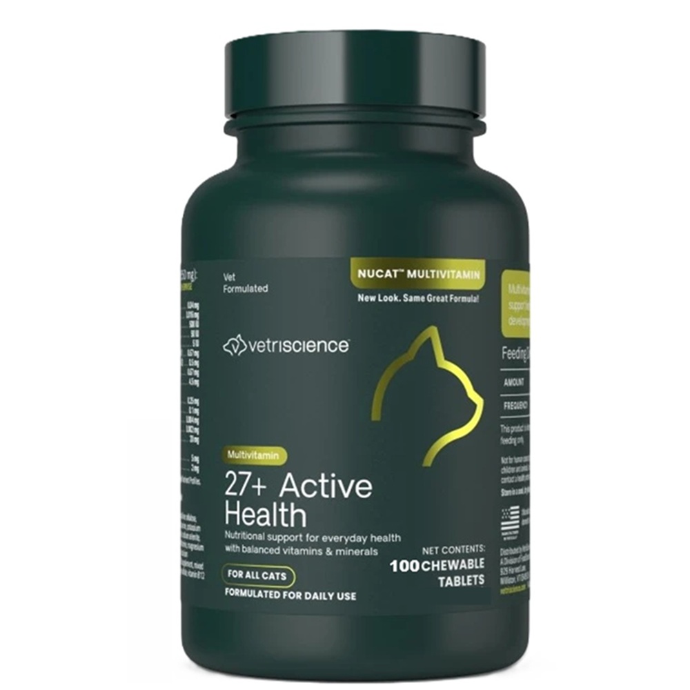 Multivitamine pentru pisici 27+ Active Health Nu-Cat, 100 tablete, Vetri Science