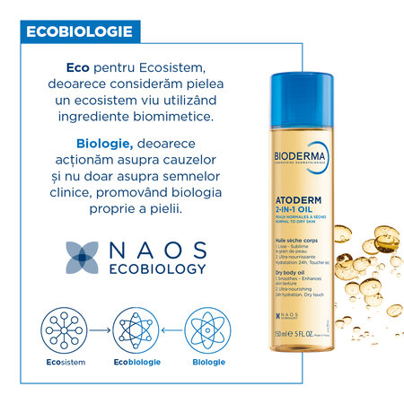 Ulei de corp 2 in 1 Atoderm, 150 ml, derma 751475