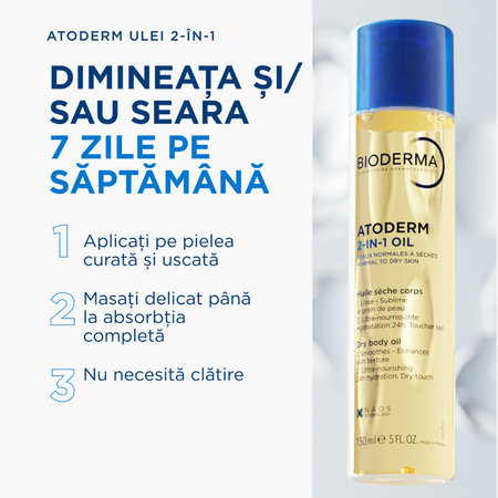 Ulei de corp 2 in 1 Atoderm, 150 ml, derma 751477