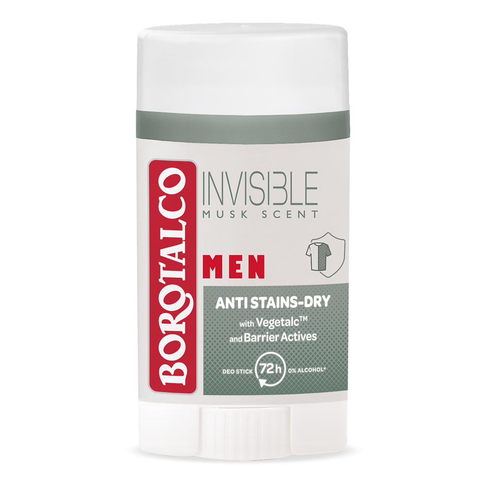 Deodorant stick pentru barbati Invisible, 40 ml, Borotalco