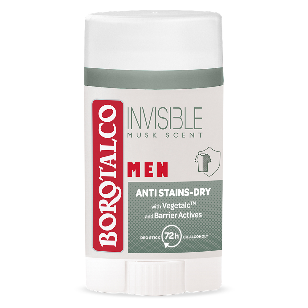 Deodorant stick pentru barbati Invisible, 40 ml, Borotalco