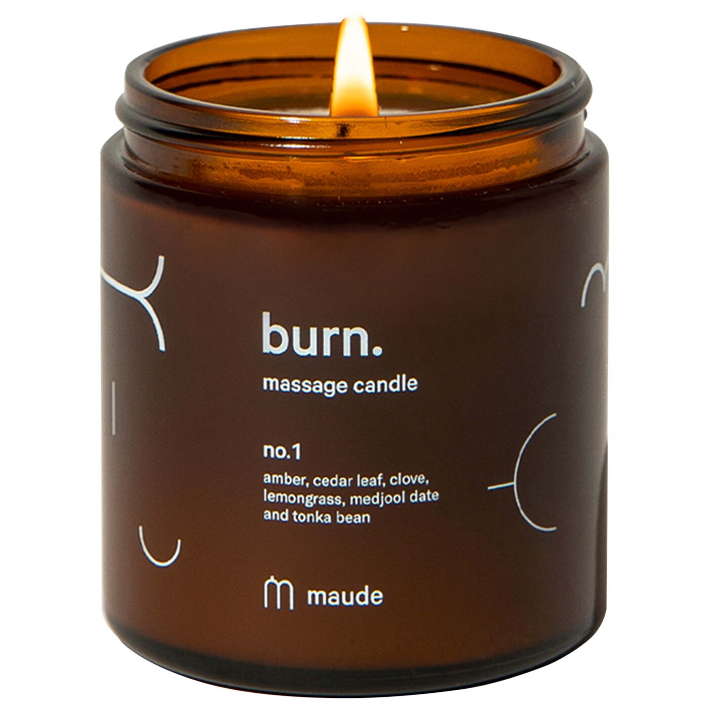 Lumanare pentru masaj Burn no. 1 (ambra, cedru si lemongrass), 113.3 g, Maude