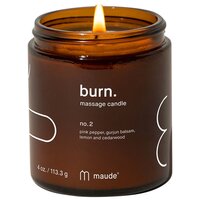 Lumanare pentru masaj Burn no. 2 (piper roz si gurjun balsam), 113.3 g, Maude