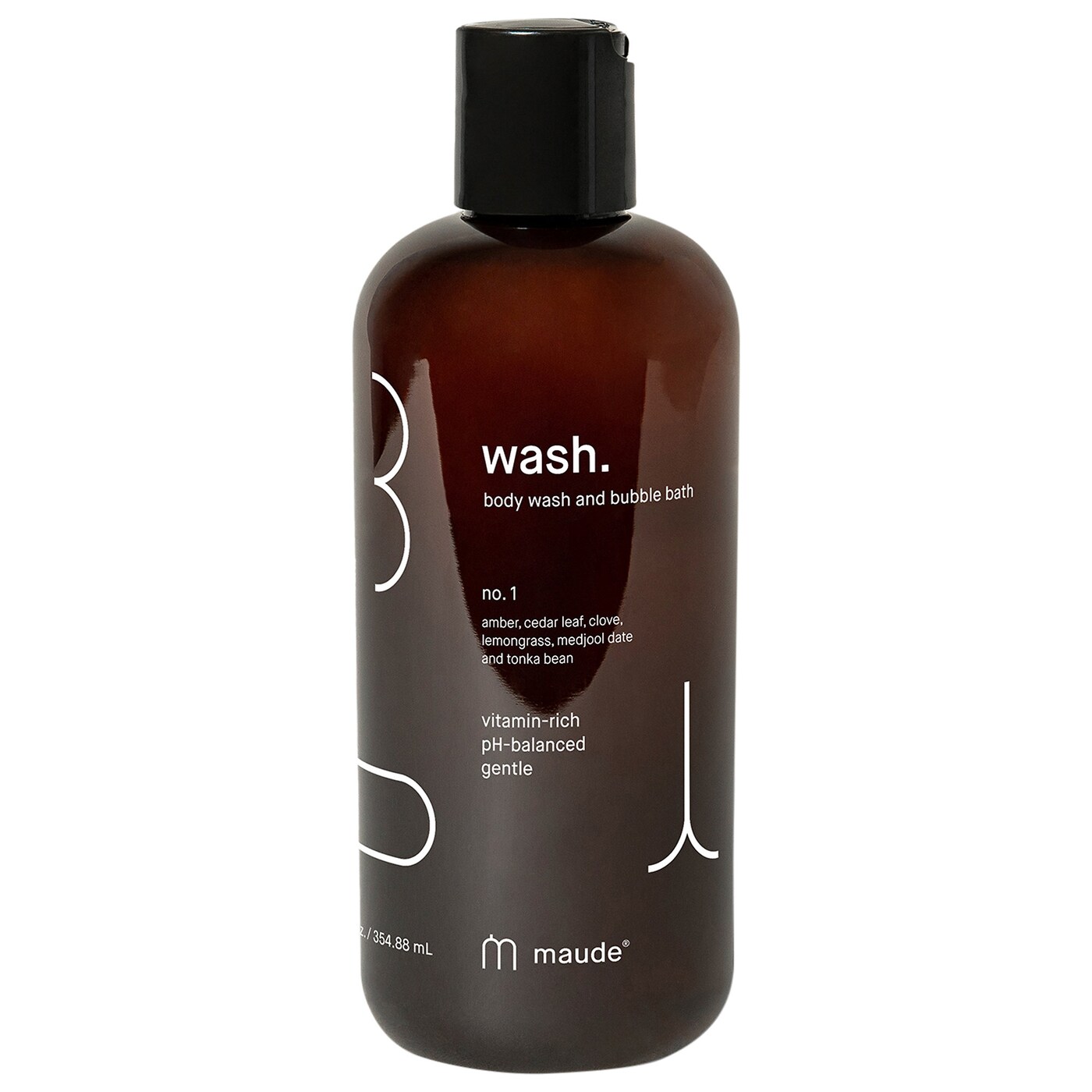 Gel de dus si spuma pentru baie Wash no. 1 (ambra, cedru si lemongrass), 354.88 ml, Maude