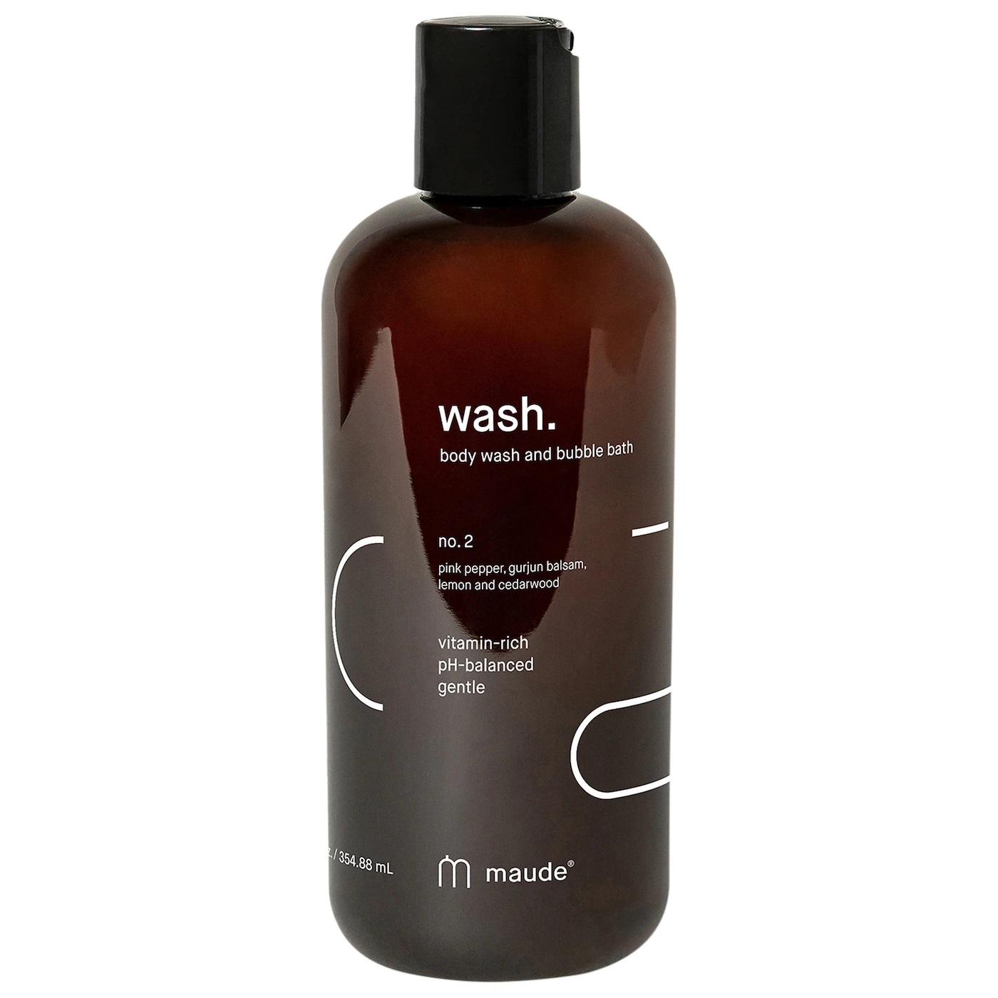 Gel de dus si spuma pentru baie Wash no. 2 (piper roz si gurjun balsam), 354.88 ml, Maude