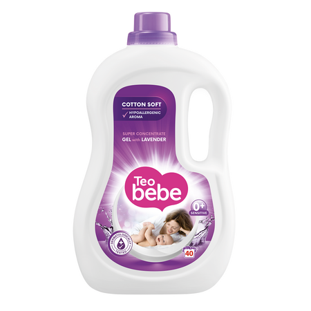 Detergent lichid pentru rufe Cotton Soft Lavender, 2200 ml, Teo Bebe