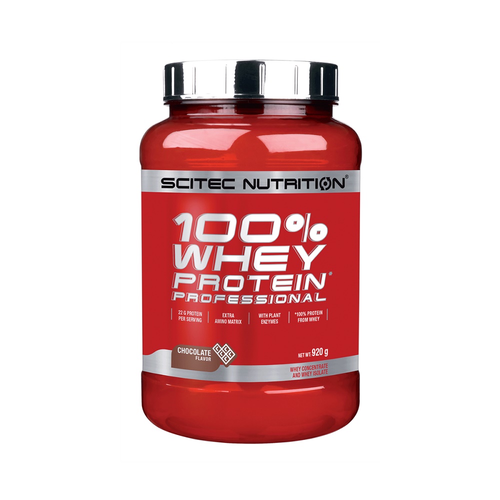 Pudra proteica 100% Whey Protein Professional Chocolate, 920 g, Scitec Nutrition